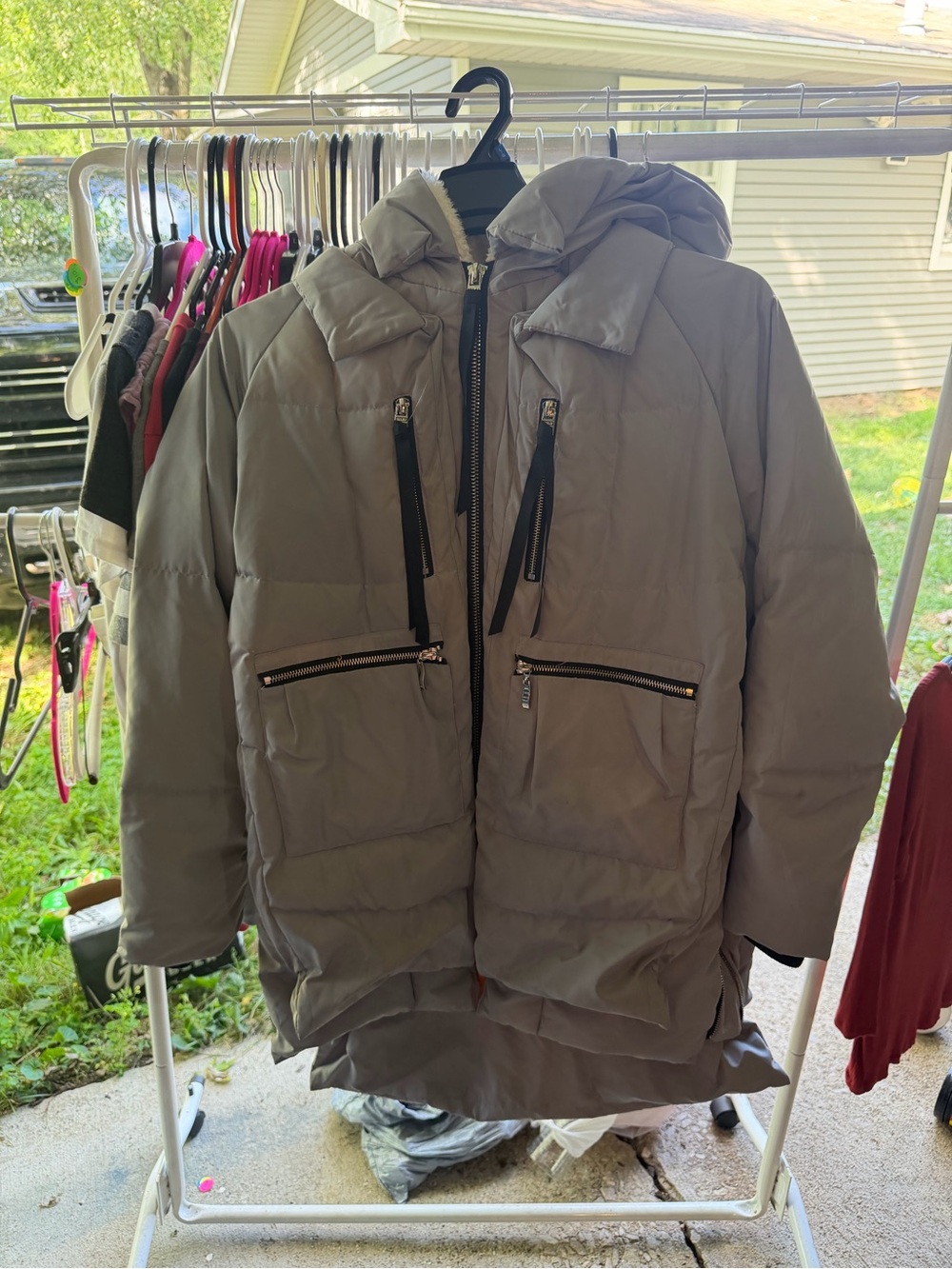 Orolay Women's Hooded Puffer Coat in Gray